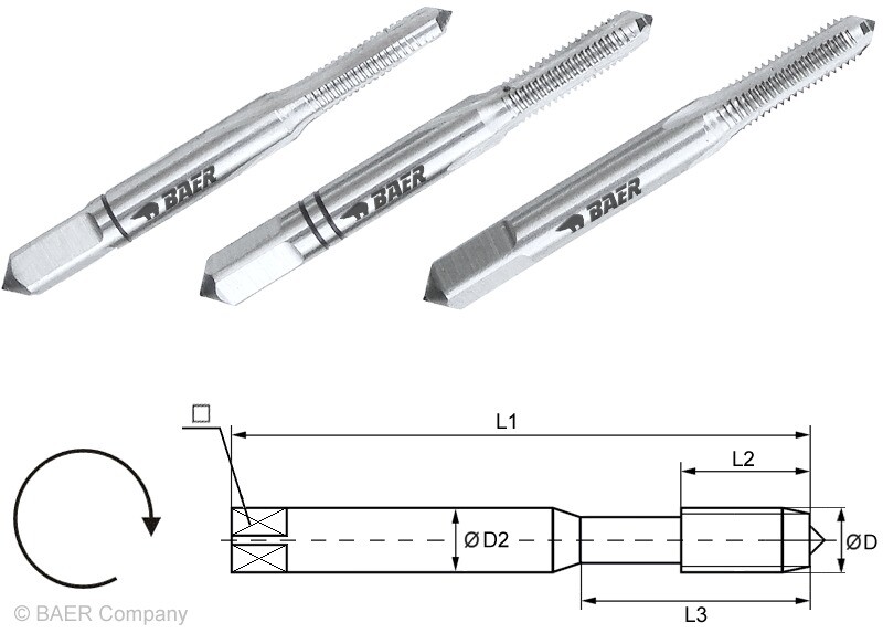 QUARKZMAN Handgewindebohrer Set 10-teilig - M1.6 X 0.35 H2 Metrische Gewindebohrer