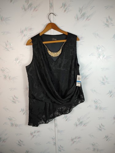 Thalia Sodi Women's Sleeveless Top Textured Accessory Size XL NWT