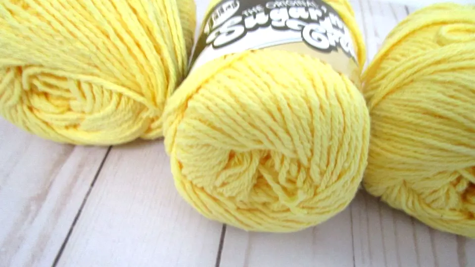 Lily Sugar n Cream cotton Yarns Yellow Lot (4-in-pack) - Image 3 of 4