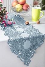 Wedding Linens Inc. 13" x 108" Lace Embroidered Floral Party Table Runners