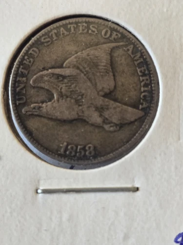 1858 FLYING EAGLE CENT - Large Letters LL - XF EF