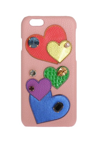 New 500 Dolce Gabbana Phone Case Pink Leather Heart Crystal Iphone6 6s Ebay