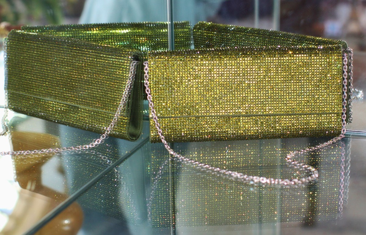 Judith Leiber Ritz Fizz Envelope Clutch Swarovski Crystals Fizzy