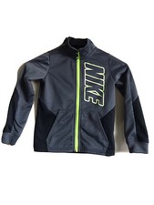 Nike Boys Sweater Black Green Hoodie Full Zip Dri-FIt Kids Size 4