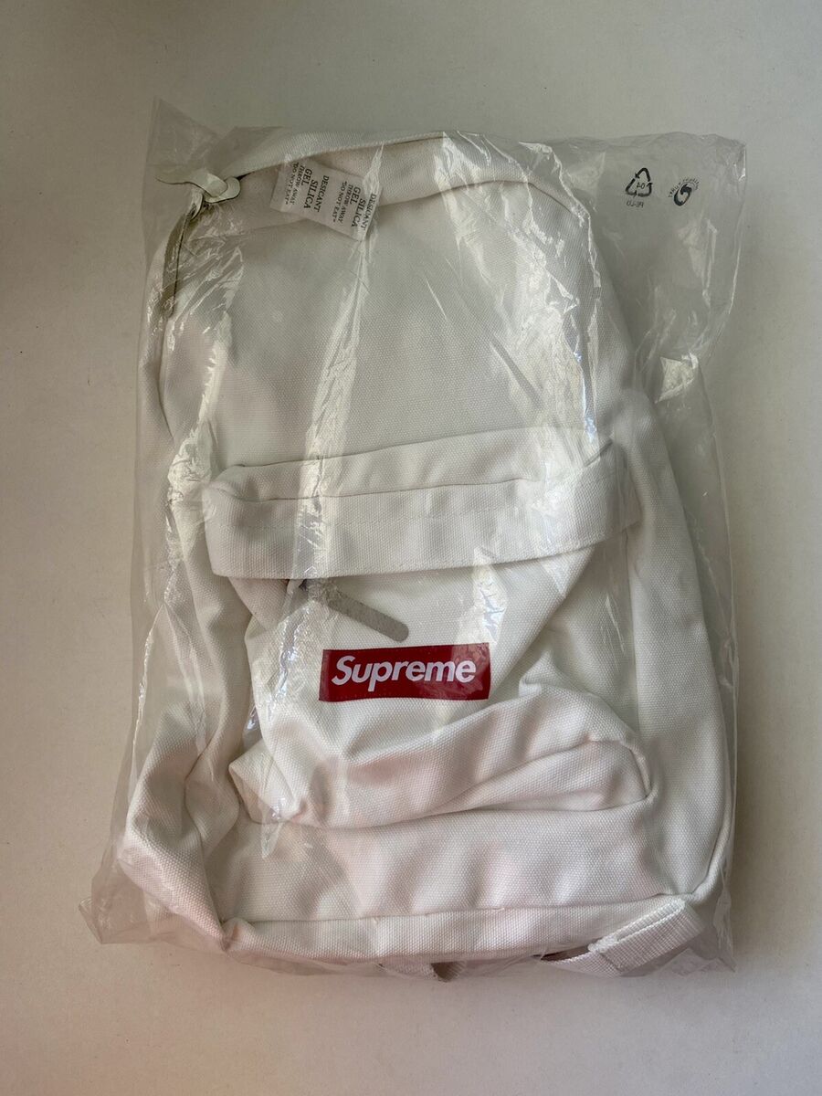 Supreme Canvas Backpack White Box Logo FW20 2020 Rare Supreme Canvas Backpack White Box Logo FW20 2020 Rare