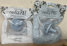 Ryan  Rose Cutie Pat Pacifier/Teether Round Nipple Stage 1  2 Blue NEW