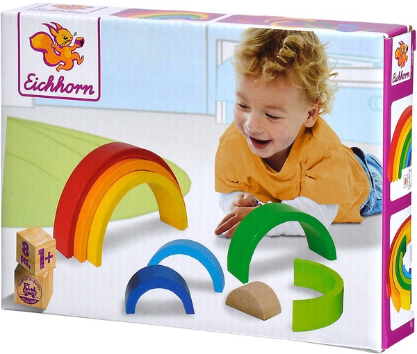 Eichhorn Kleinkindwelt Regenbogen 8 Teile Stapelspielzeug 100003458-image