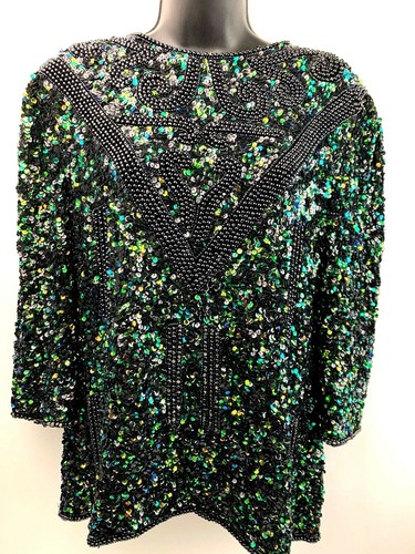 Black Beaded Blouse | eBay