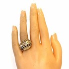 10k yellow gold 3.33ct SI3 H diamond cluster anniversary ring 7.6g dome band — photo 9