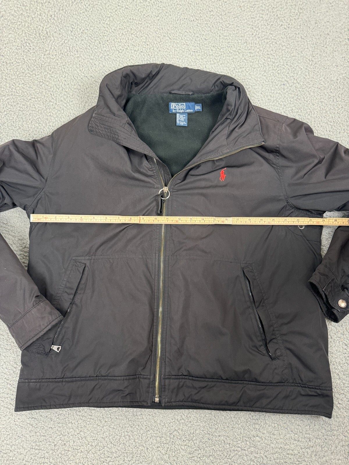 Polo Ralph Lauren giacca donna XL nera full zip pony