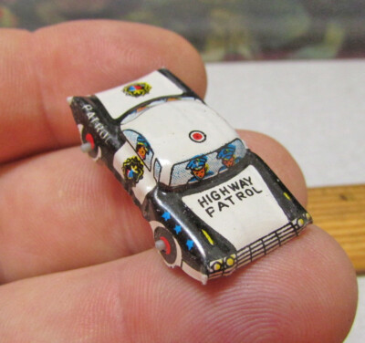 Vintage Tin Toy Car Japan Tin Lithograph Mini Highway Patrol