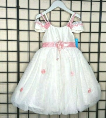NWT NEW Donita White/Pink Tulle Party Dress 5/6Y Flower Girl Pageant Easter