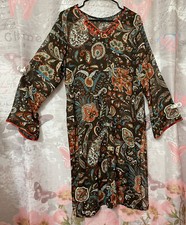 Women Indian Multicolor Midi-Dress Kurti Tunic Kurta-Long Sleeve