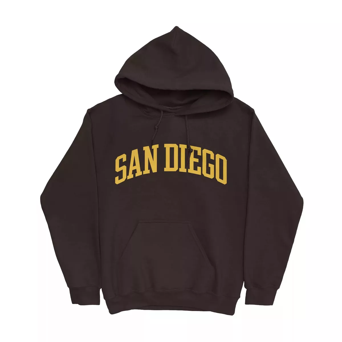Hooded sweatshirt with curved logo artwork and hidden pocket sales