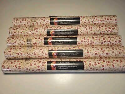 Norwall Wallpaper Rolls 5 Count White Floral Vinyl  Wall Covering SEALED