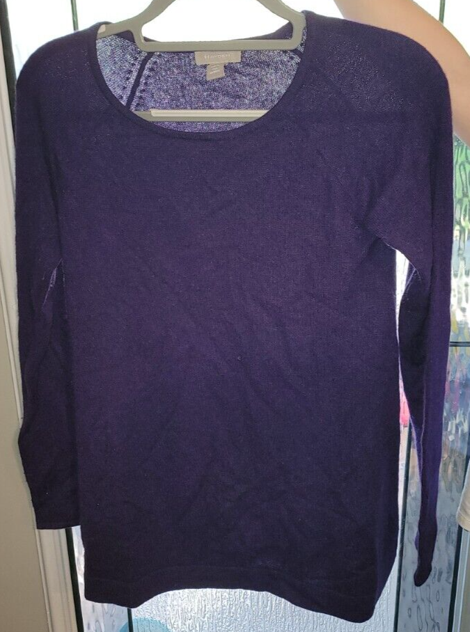 HAYDEN 100% Cashmere Purple Long Sleeve Pullover Sweater Medium M