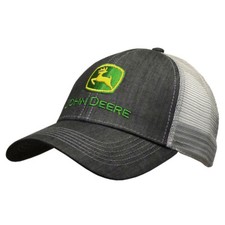 JOHN DEERE Trucker Cap verstellbare Schirmmütze Grau in Jeansoptik