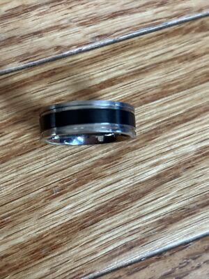 JVL Titanium Domed  Brushed Band/ Ring size 8 Black