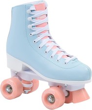 Damen Rollschuhe Rollerskates ABEC-7 Quad Skates M&auml;dchen MADIVO PASTEL Hellblau