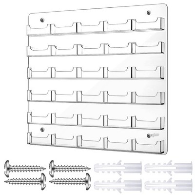 Acrylic Business Card Holder Wall Mount Clear Sticker Display Rack Multiple C...