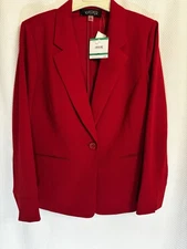 Kasper Red Women’s Blazer Jacket Size L Career Business NEW w/tag