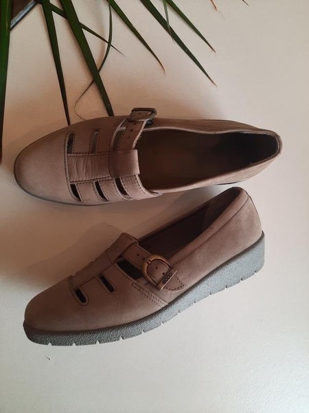 Women Ecco Heels Beige Leather 38 #3QU0