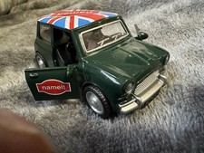 CLASSIC MINI AUSTIN BMC BRITISH RACING GREEN UNION JACK 1:64 PULL BACK