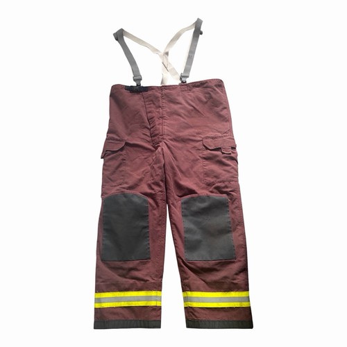 Nomex Omega Bristol Burgundy Fire Fighter Trousers Gore Tex Fabric Size 11 - W46