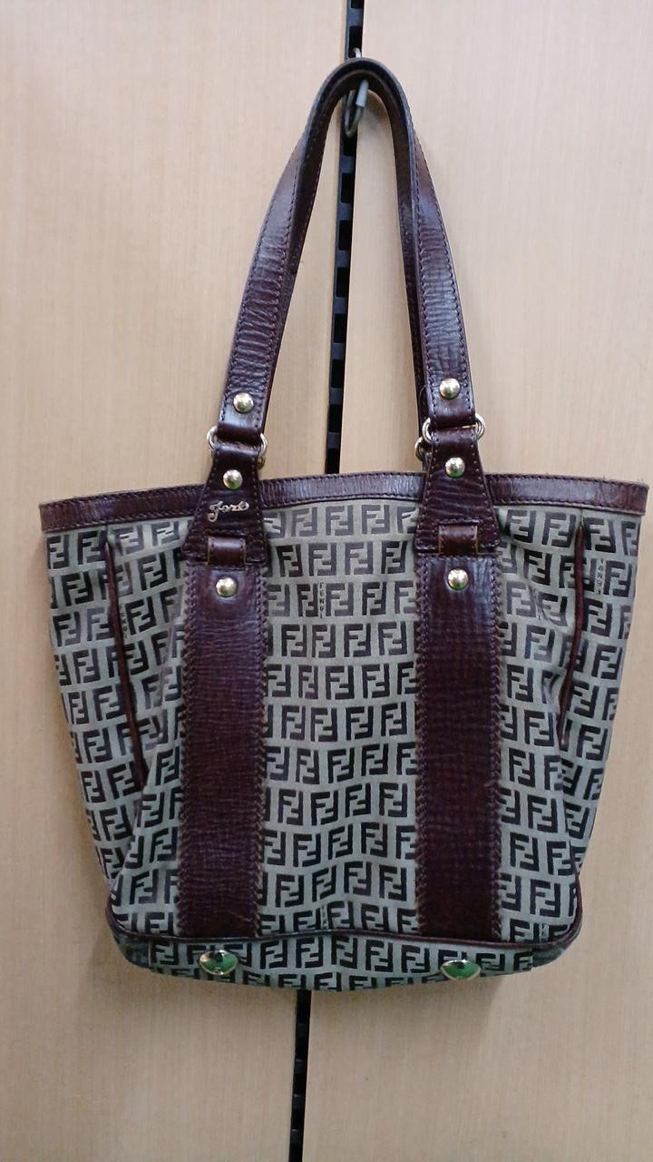 RARE FENDI Zucchino Canvas Tote Bag 8BH161 Vintage Fendi Handbag