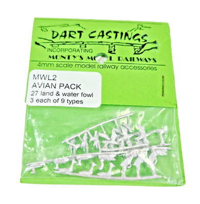 Dart Castings Monty's Model Railways MWL2 Avian Pack 4mm OO/EM/P4 Sealed Bagged.