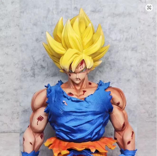 Dragon Ball Z Goku Super Saiyan Battle Damaged Statue Figure Collector DBZ - Immagine 2 di 3