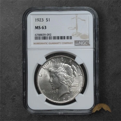 1923 Silver Peace Dollar $1 - NGC MS63 - Philadelphia