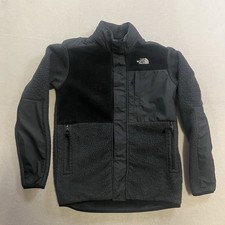 The North Face Fleece Denali Style Full zip Jacket Youth Size XL Black Gray