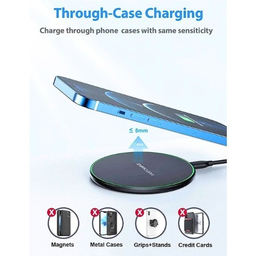Fast Wireless Charger Fast Charging Pad Mat For iPhone 16 15Pro Max 14Plus 13 12 - 第 2/8 張圖片
