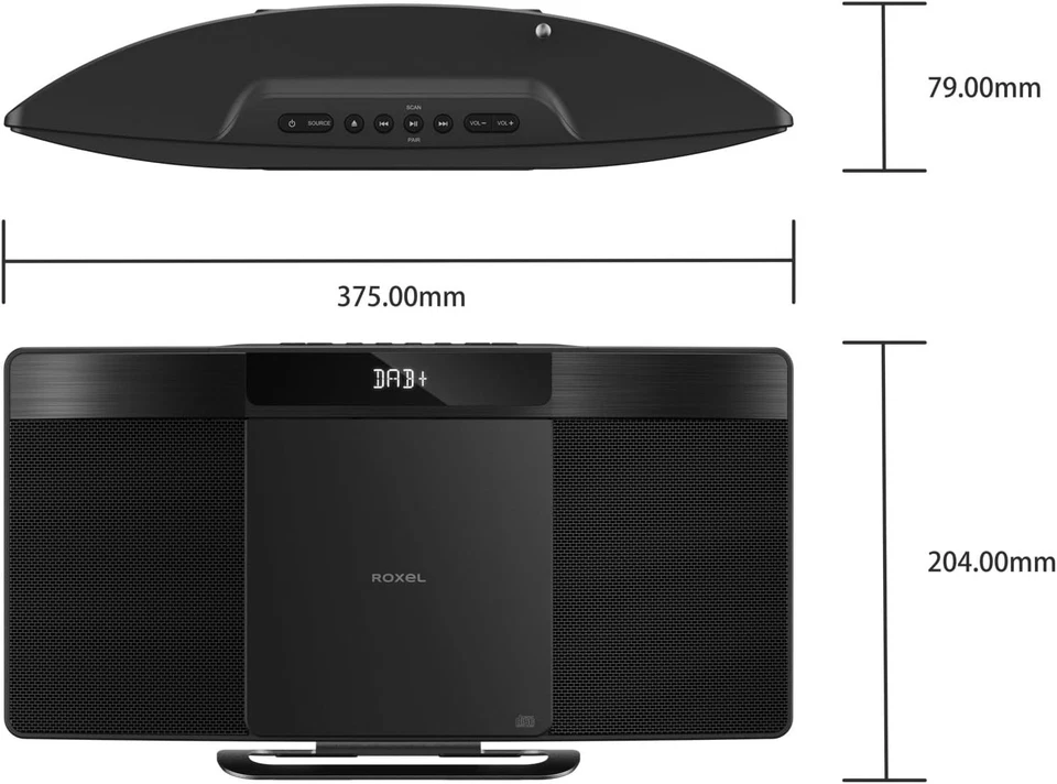 Hi-Fi CD Player Stereo System Bluetooth DAB Radio USB AUX Wall Mount Design - Image 3 of 4