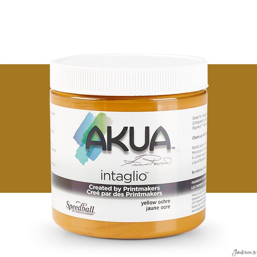 Akua Intaglio Ink Soy Based 237ml 8oz Yellow Ochre Printmaking
