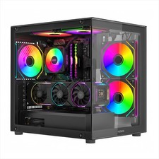 NUWO Vitra Case Pc Gaming Micro 3 Ventole ARGB Frontale e Pannello in Vetro BK