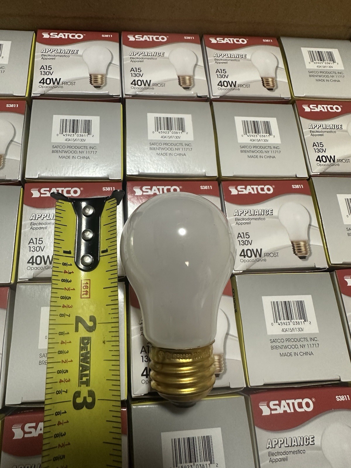 25 Pieces -Satco S3811 130V Medium Base 40-Watt A15 Light Bulb, Frosted