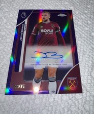 2026 Topps Chrome EPL Jarrod Bowen Purple Refractor AUTO /75 West Ham NM-MT