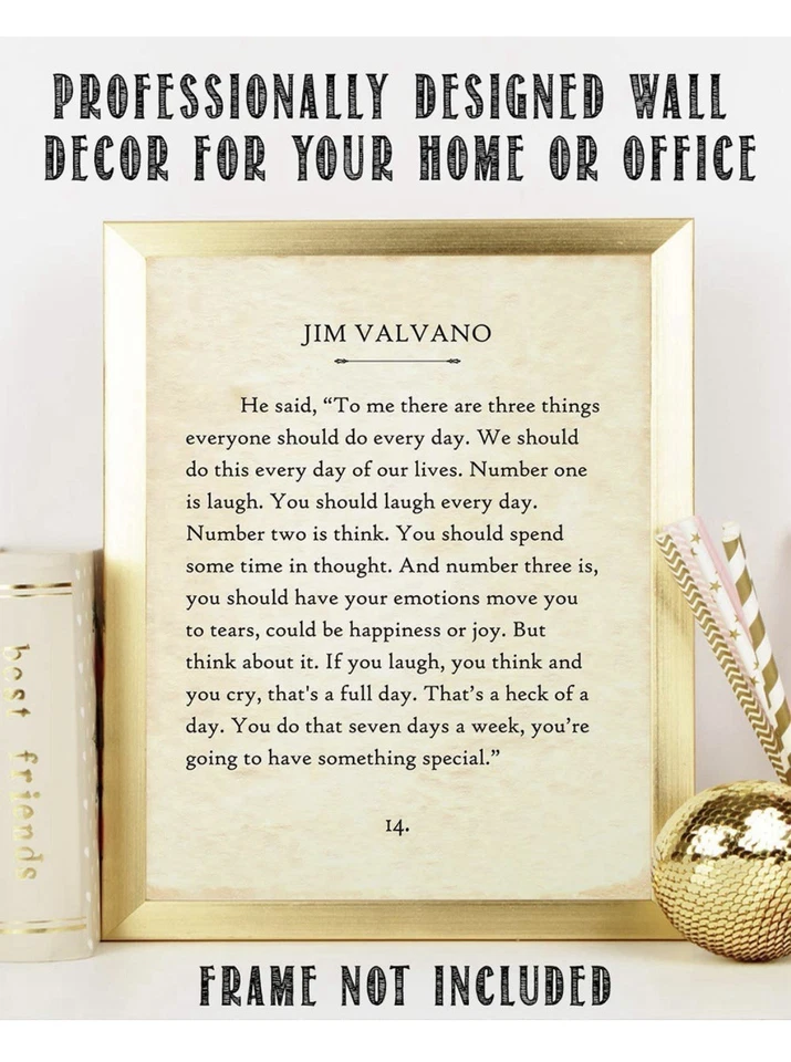 Póster de arte de pared decorativo, discurso famoso de Jim Valvano perfecto para enmarcar Foto 2 de 4