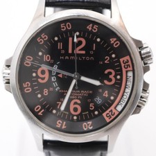 Montre automatique homme Hamilton Khaki GMT Air Race H776650 cuir noir r#