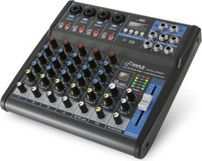 Pyle Mezclador de Audio, Canal Bluetooth Profesional DJ Mezclador, Placa de Sonido Consola D