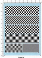 1/43 1/24 1/12 Black White checked flag Grid danger caution Markings Water Decal