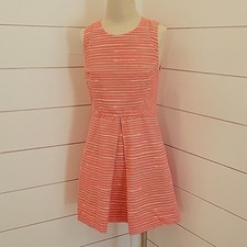 GAP size 6 pink and white linen/cotton mini dress