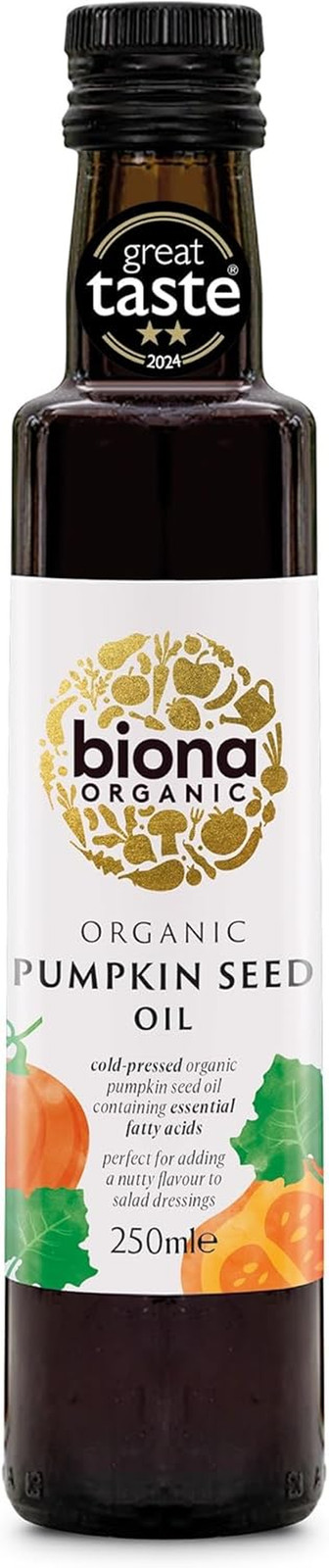 Biona Organic Pumpkin Seed Oil 250 ml - Cold Pressed from Organic Pumpkin