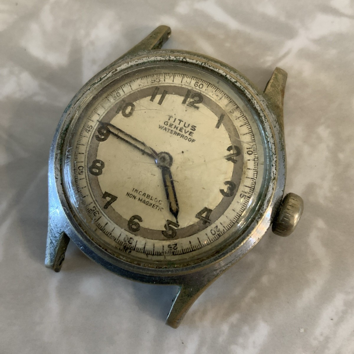Vintage Titus Geneve Wrist Watch Incabloc Manual Wind Up WWII Era