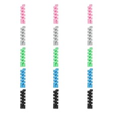 15Pcs Spiral Cable Protectors Flexible Saver Black Gray Green Blue Pink