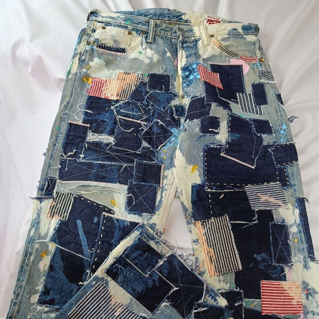 Remake Remake Denim Evisu Jeans Patchwork One of … - image 5