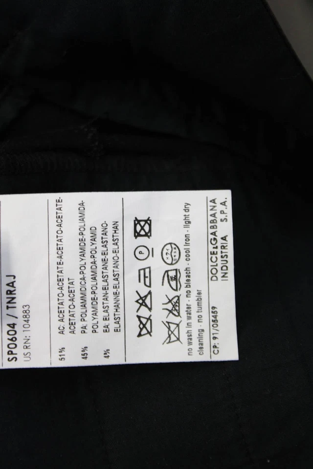 Pantalones de pierna ajustados con abertura en el tobillo satinado con bolsillos negros talla 40 de D&G para mujer Foto 4 de 4