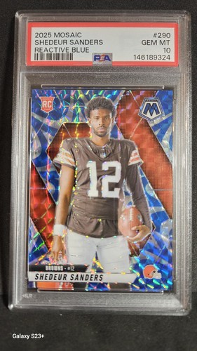 2025 Panini Mosaic Shedeur Sanders Reactive Blue Prizm Rookie #290! PSA 10!